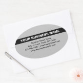 Benadrukte Bedrijfsnaam op Grijze Ovale Sticker (Envelop)
