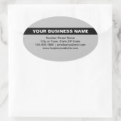 Benadrukte Bedrijfsnaam op Grijze Ovale Sticker (Tas)