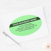 Benadrukte Bedrijfsnaam op Licht Groen Ovale Sticker (Envelop)