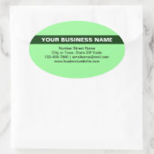 Benadrukte Bedrijfsnaam op Licht Groen Ovale Sticker (Tas)