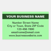 Benadrukte Bedrijfsnaam op Licht Groen Rechthoekige Sticker (Voorkant)