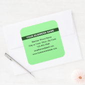 Benadrukte Bedrijfsnaam op Licht Groen Vierkante Sticker (Envelop)