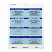 Benadrukte bedrijfsnaam op lichtblauwe verzending etiket (Full Sheet)