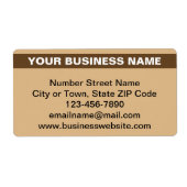 Benadrukte bedrijfsnaam op Light Brown Shipping Etiket (Voorkant)