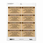 Benadrukte bedrijfsnaam op Light Brown Shipping Etiket (Full Sheet)
