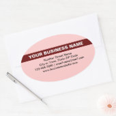 Benadrukte bedrijfsnaam op Light Red Ovale Sticker (Envelop)