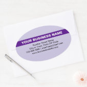Benadrukte Bedrijfsnaam op Paarse Ovaal Sticker (Envelop)
