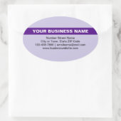 Benadrukte Bedrijfsnaam op Paarse Ovaal Sticker (Tas)