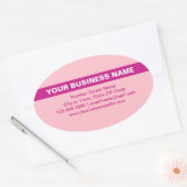 Benadrukte Bedrijfsnaam op Roze Oval Sticker (Envelop)