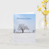 Benadrukte wintereik denk aan u kaart (Gele Bloem)