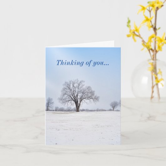 Benadrukte wintereik denk aan u kaart (Gele Bloem)