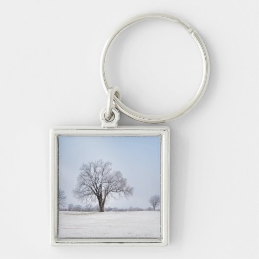 Benadrukte wintereik sleutelhanger (Voorkant)