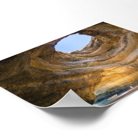 Benagil cave in Algarve Poster (Hoek)