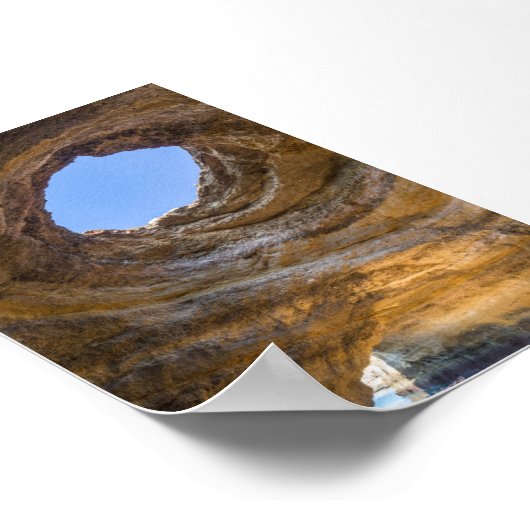 Benagil cave in Algarve Poster (Hoek)