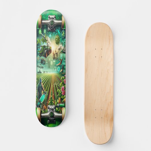Benaming: "Agritech Fields Deck" Persoonlijk Skateboard (Voorkant)