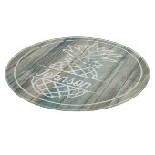 Benaming anananas op Rustic Wood Coastal Beach Snijplank (Hoek)