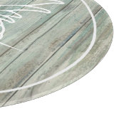 Benaming anananas op Rustic Wood Coastal Beach Snijplank (Hoek)