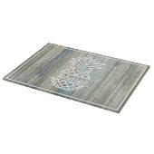 Benaming anananas op Rustic Wood Coastal Beach Snijplank (Hoek)