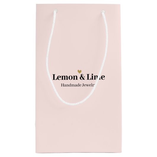 Benaming Bedrijfsnaam Blush Roze Minimale bestelli Klein Cadeauzakje (Achterkant)