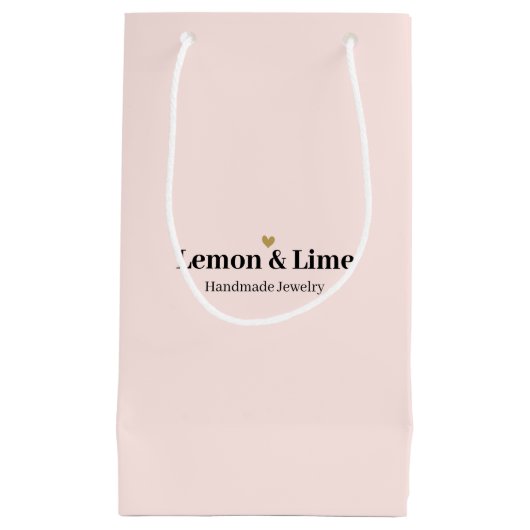 Benaming Bedrijfsnaam Blush Roze Minimale bestelli Klein Cadeauzakje (Voorkant)