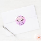 Benaming Boutique eyelashes Winkelroze Glitter Ronde Sticker (Envelop)