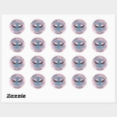 Benaming : Boutique eyelashes Winkelroze marine Ronde Sticker (Vel)
