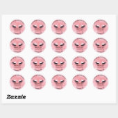 Benaming Boutique eyelashes Winkelroze Rose Ronde Sticker (Vel)