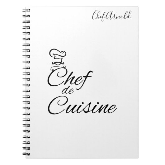  benaming Chef de Cuisine Notitieboek (Voorkant)