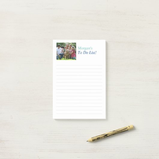 Benaming en foto's aanpassen, regels post-it® notes (Op bureau)