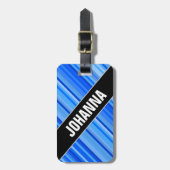 Benaming en strepen van het Bagagelabel Blauw Patr (Voorkant verticaal)