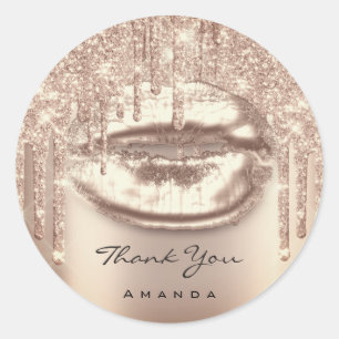 Benaming Lips Kis 16e Bridal Roos Glitter Spark Ronde Sticker