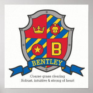 Benaming van de jongens van Bentley: heraldry shie Poster