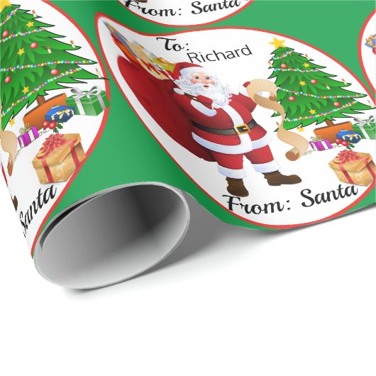 BENAMING VAN KINDEREN UIT kerstboomgroen kerstmis Cadeaupapier (Rol Hoek)