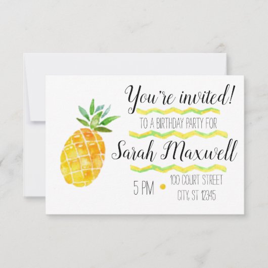 Benanaseming Birthday Party Invitation Kaart (Voorkant)