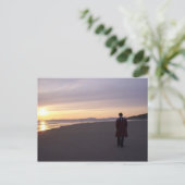 Benar Beach in het avond briefkaart (Staand voorkant)