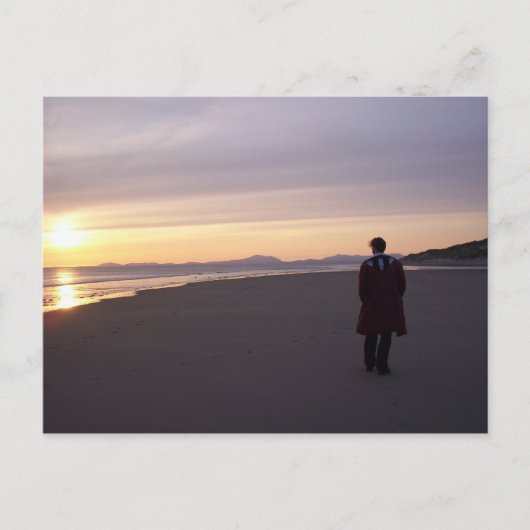 Benar Beach in het avond briefkaart (Voorkant)