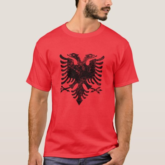  Benauwde Albanese Adelaar wapenschild T-shirt (Voorkant)