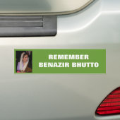 Benazir Bhutto bumper sticker #1 met foto (Op auto)