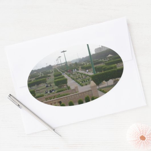 Benazir Park Schilderachtig landschapsprint Ovale Sticker (Envelop)