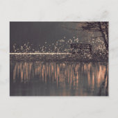 Bench bij het meer in het gouden lichte briefkaart (Voorkant)