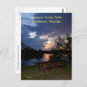 Bench canal sunset Florida Briefkaart (Voorkant / Achterkant)