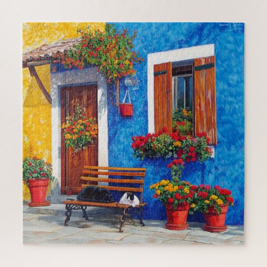 Bench Companions – Venice-Inspired Cats Puzzle Legpuzzel (Verticaal)