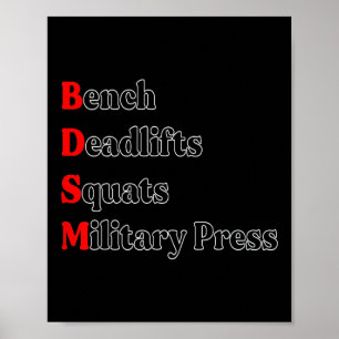Bench Deadlift Squat Militaire Pers Bodybuilding G Poster