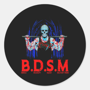 Bench Deadlift Squat Militaire Pers Workout Bodybu Ronde Sticker