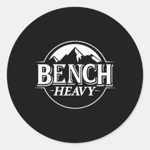 Bench Heavy Gym Item voor bierliefhebbers Mannen e Ronde Sticker