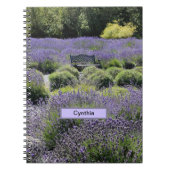 Bench in een enorm veld van lavender in Sequim Notitieboek (Voorkant)