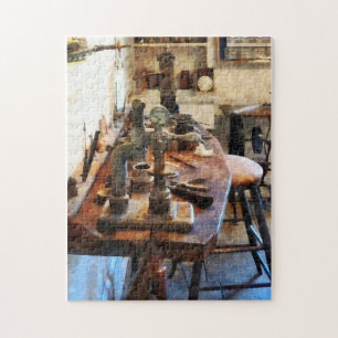 Bench in tandheelkundig laboratorium legpuzzel