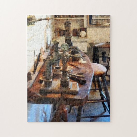 Bench in tandheelkundig laboratorium legpuzzel (Verticaal)