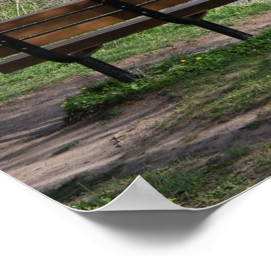 Bench met uitzicht op Creek Poster (Hoek)