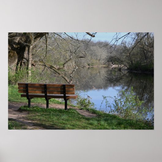 Bench met uitzicht op Creek Poster (Voorkant)